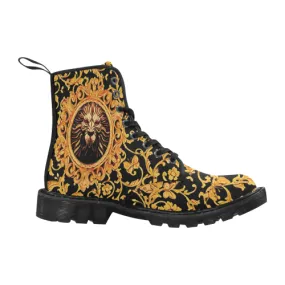 Lion Royalty Baroque Style Men's Black Boots