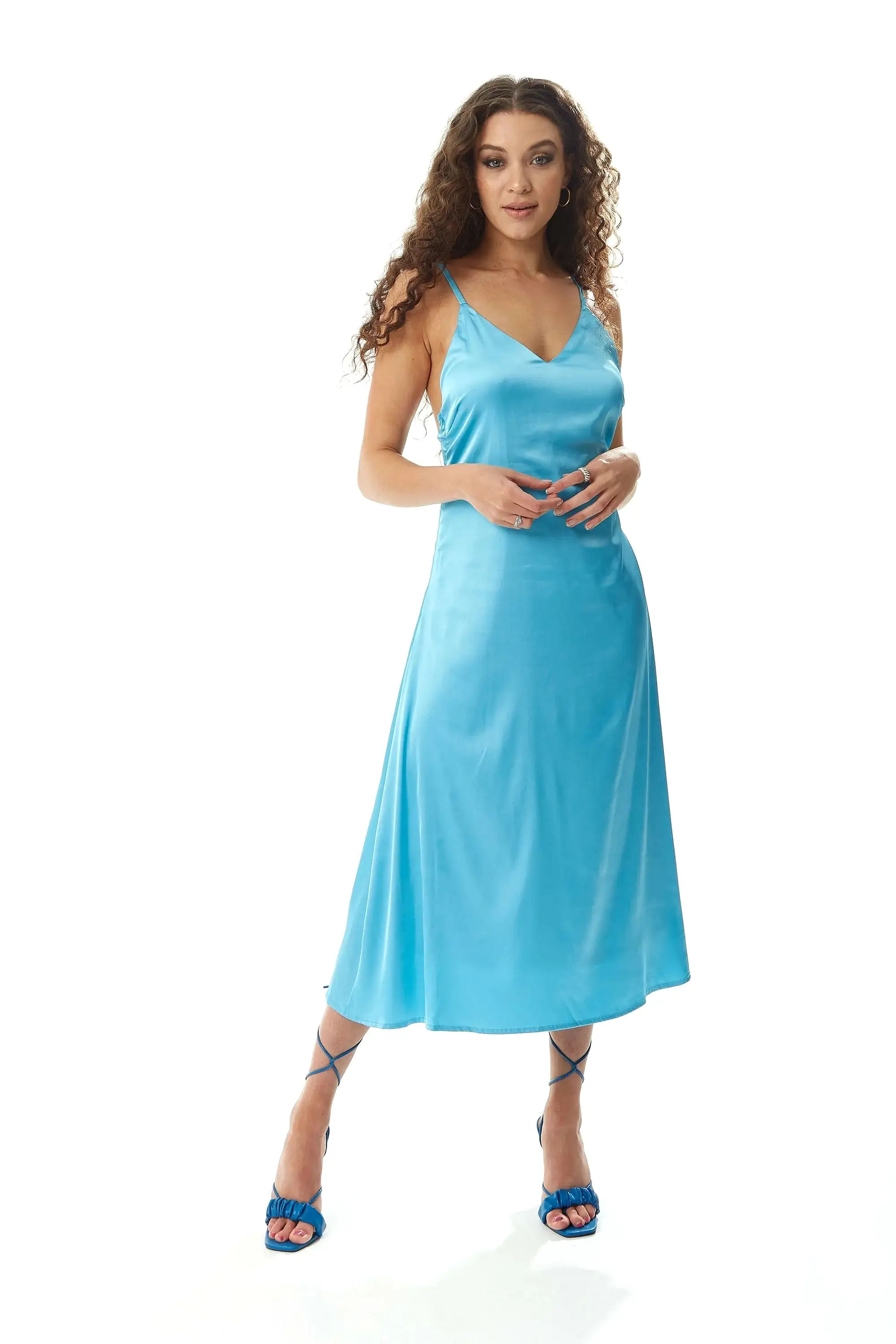 Liquorish Satin Midi Dress