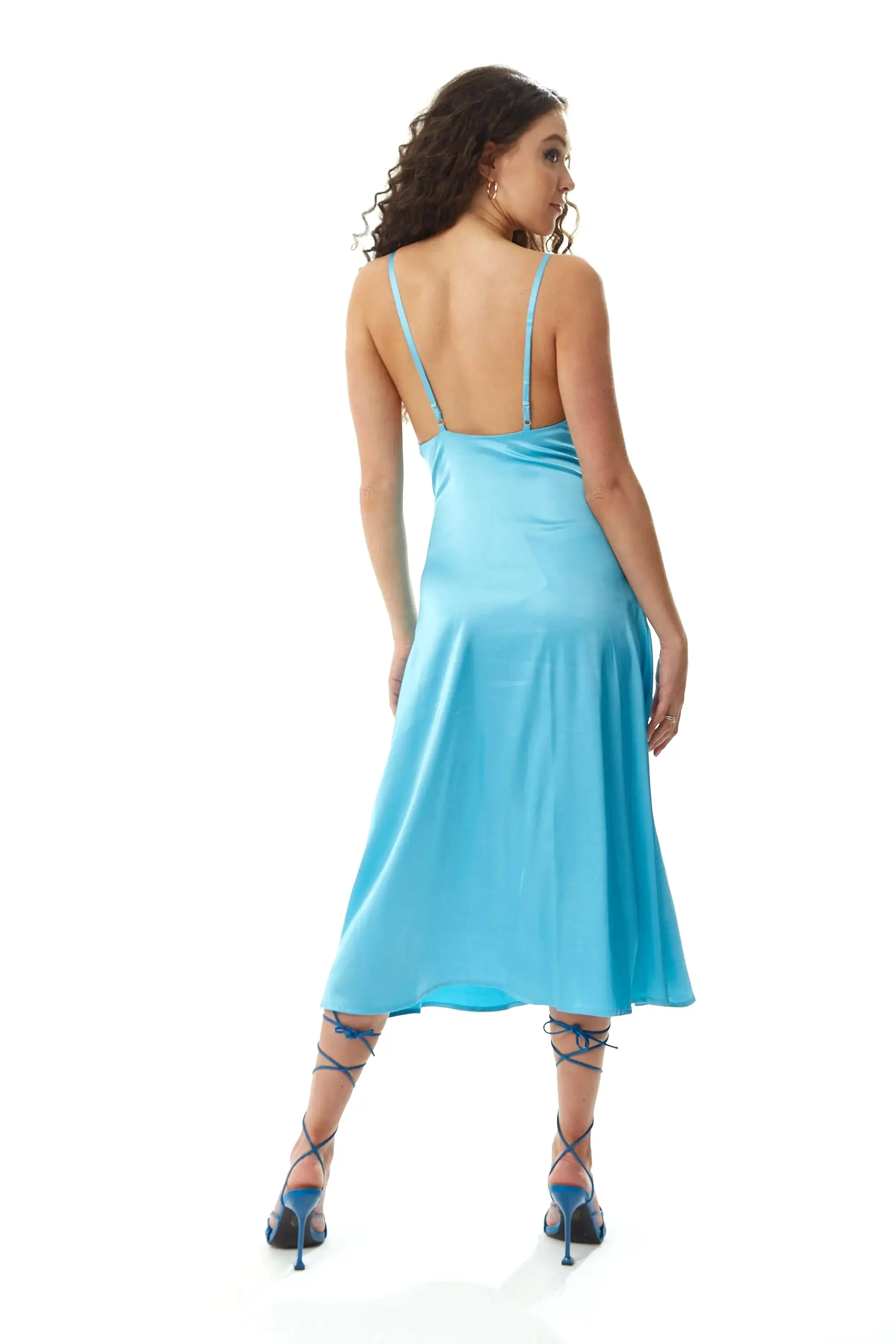 Liquorish Satin Midi Dress