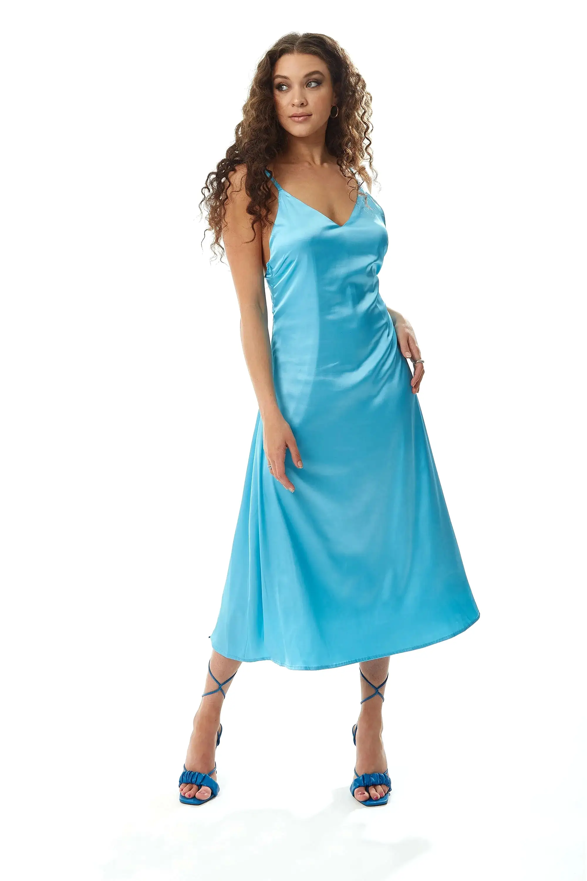 Liquorish Satin Midi Dress