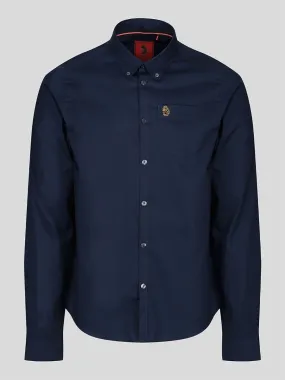 Luke 1977 Telford Oxford Long Sleeve Shirt Navy Blue