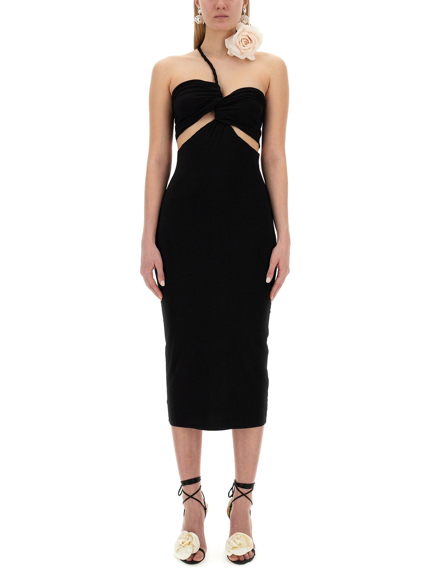 MAGDA BUTRYM    MIDI DRESS WITH FLOWER NECKLINE