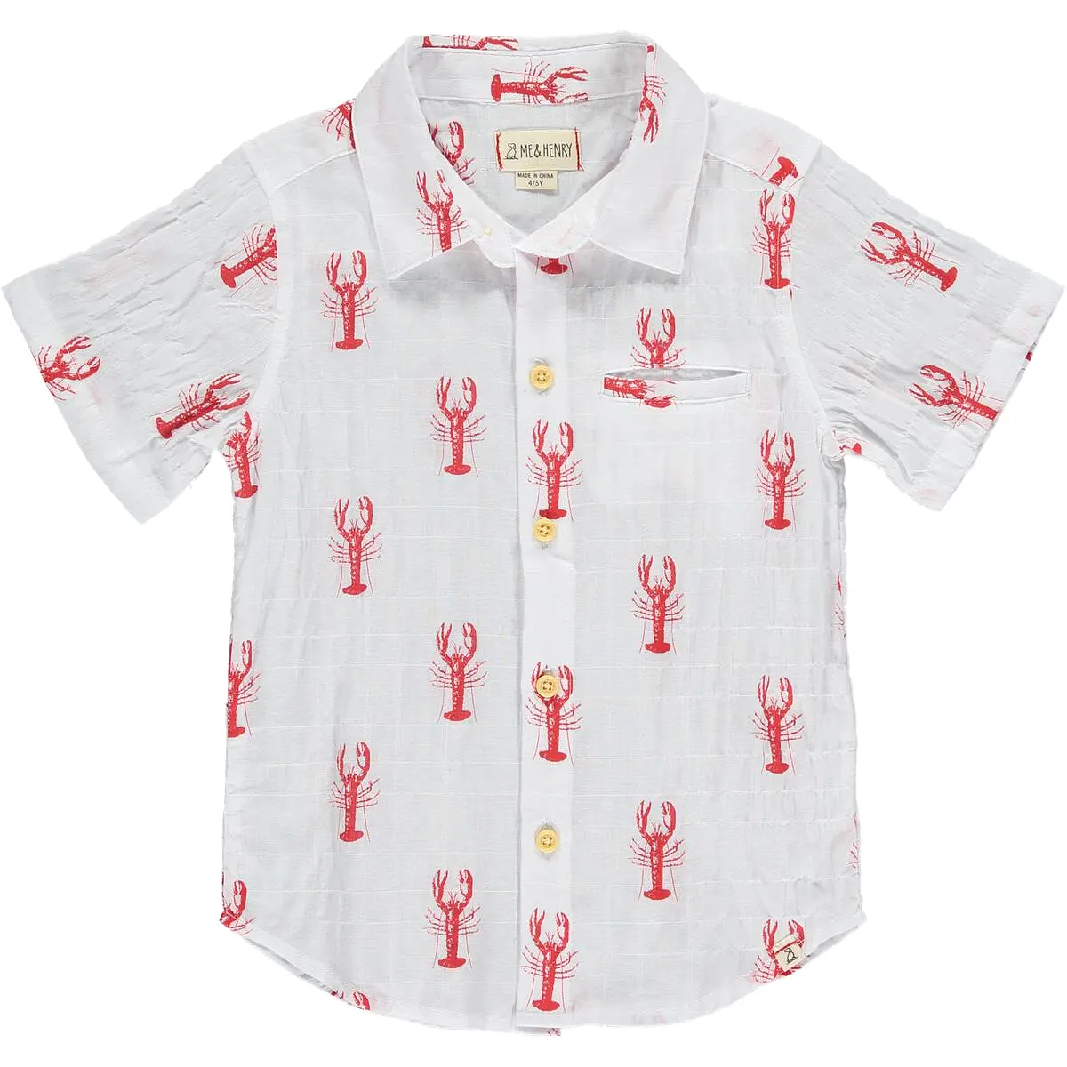 Me & Henry Maui Woven Shirt - Lobsters