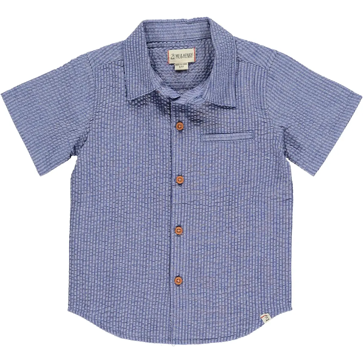 Me & Henry Newport Woven Shirt - Navy Seersucker