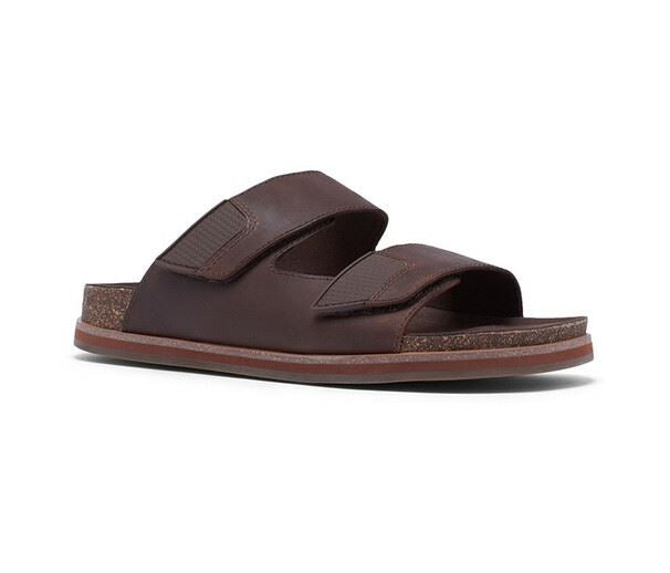 Mens Hush Puppies Cracker Brown Sandals Slip On Leather Shoes