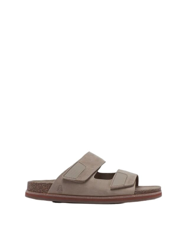 Mens Hush Puppies Cracker Taupe Sandals Slip On Leather Shoes