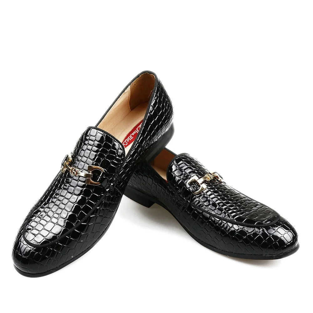 Men's Luxury Animal Printed Pattern Breathable Slip-On Italian Loafers