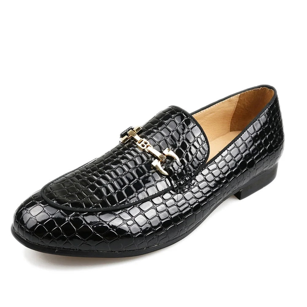 Men's Luxury Animal Printed Pattern Breathable Slip-On Italian Loafers