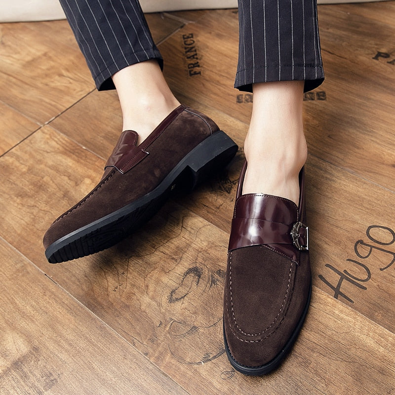 Men's Oxford Style Solid Pattern Slip-On Formal Office Loafers Shoes