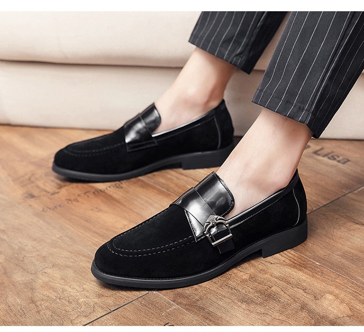 Men's Oxford Style Solid Pattern Slip-On Formal Office Loafers Shoes