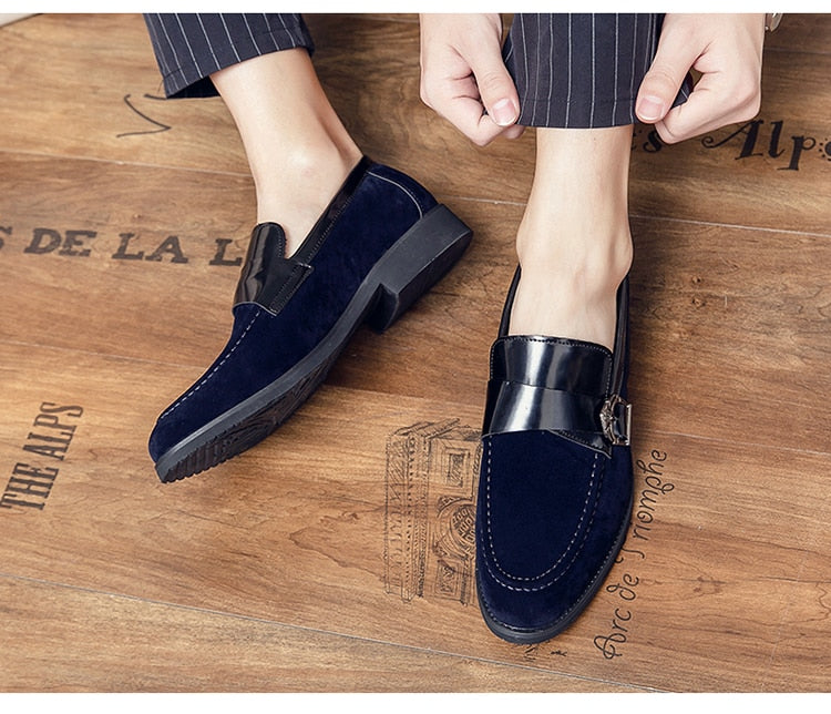 Men's Oxford Style Solid Pattern Slip-On Formal Office Loafers Shoes