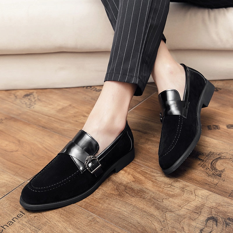 Men's Oxford Style Solid Pattern Slip-On Formal Office Loafers Shoes