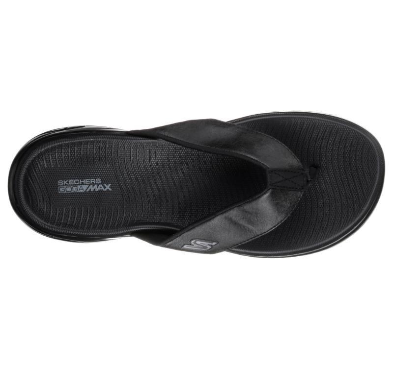 Mens Skechers On The Go 600 - Seaport Black/Black Thongs Sandals