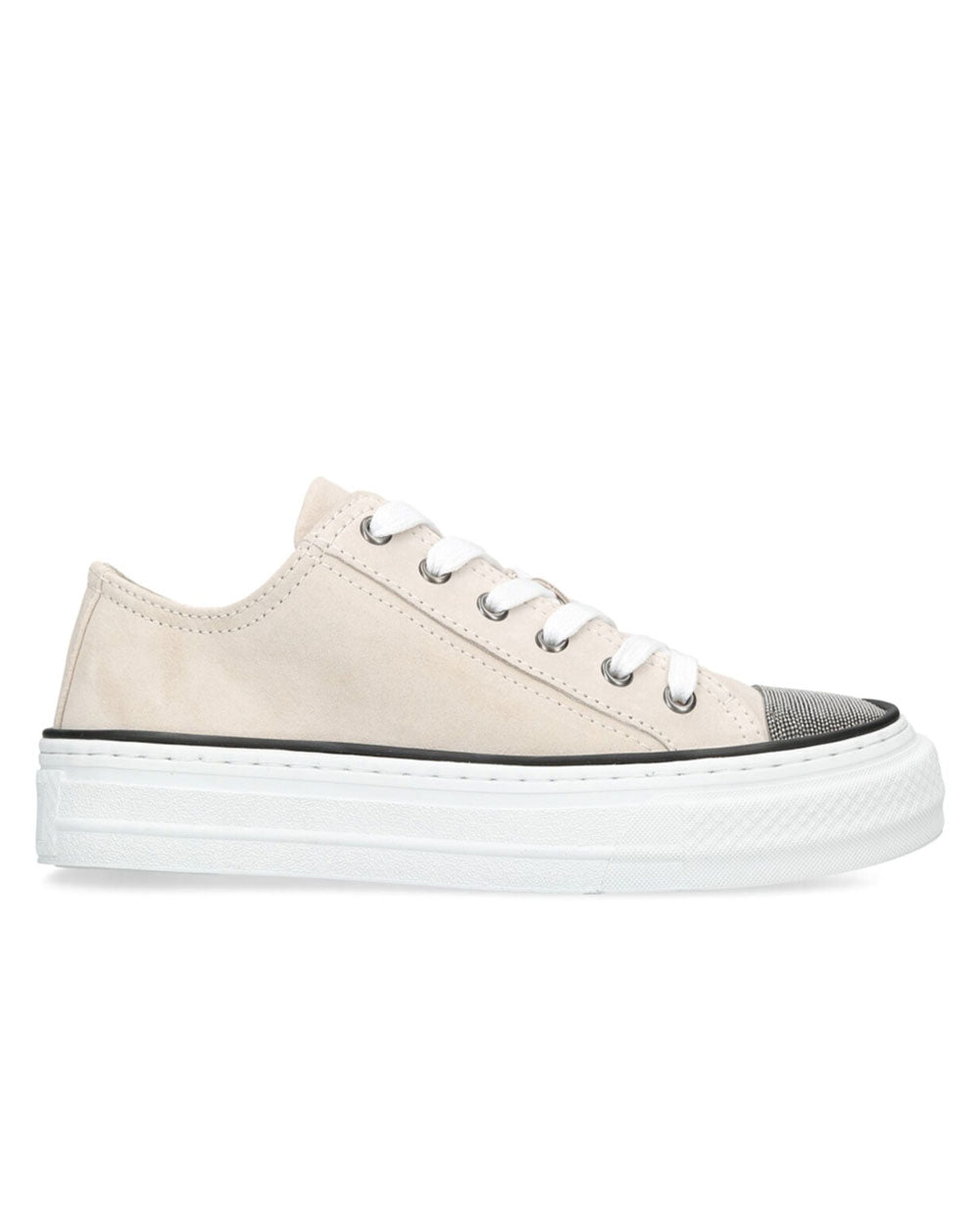 Monili Toe-Cap Sneaker in White