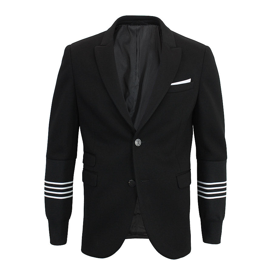 Neil Barrett - Striped Sleeve Blazer in Black