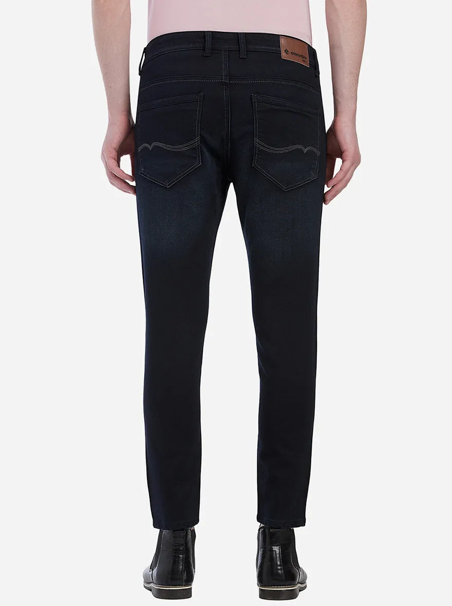 Night Grey & Blue Solid Slim Fit Jeans | Greenfibre