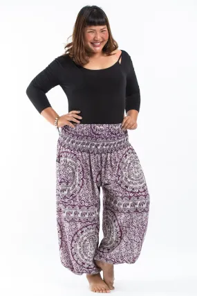 Plus Size Paisley Elephant Women's Elephant Pants in Purple