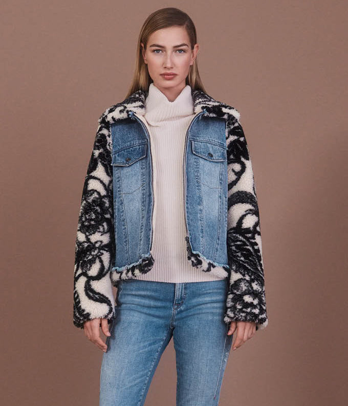 PRINTED OUTDOOR PLUSH JACKET