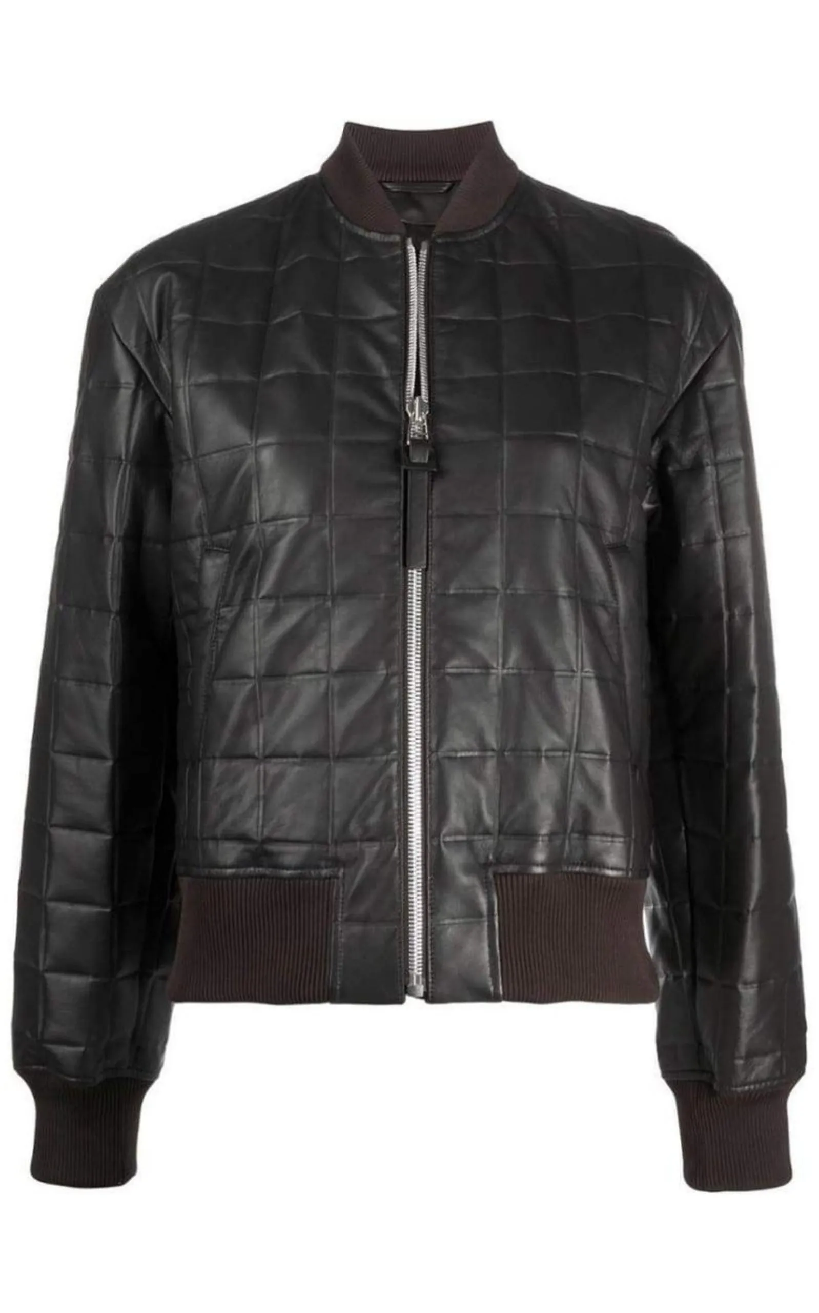 Quilted Leather Bomber Jacket