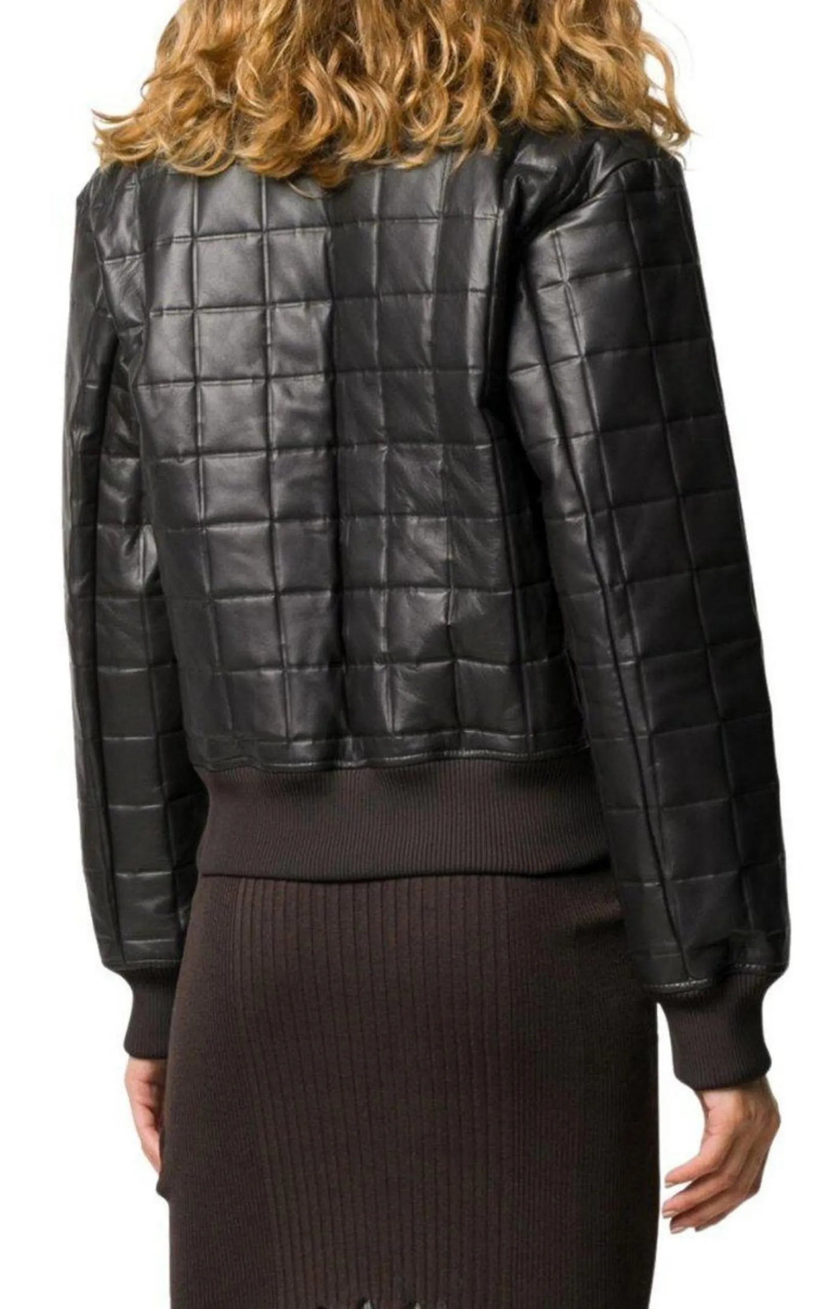 Quilted Leather Bomber Jacket