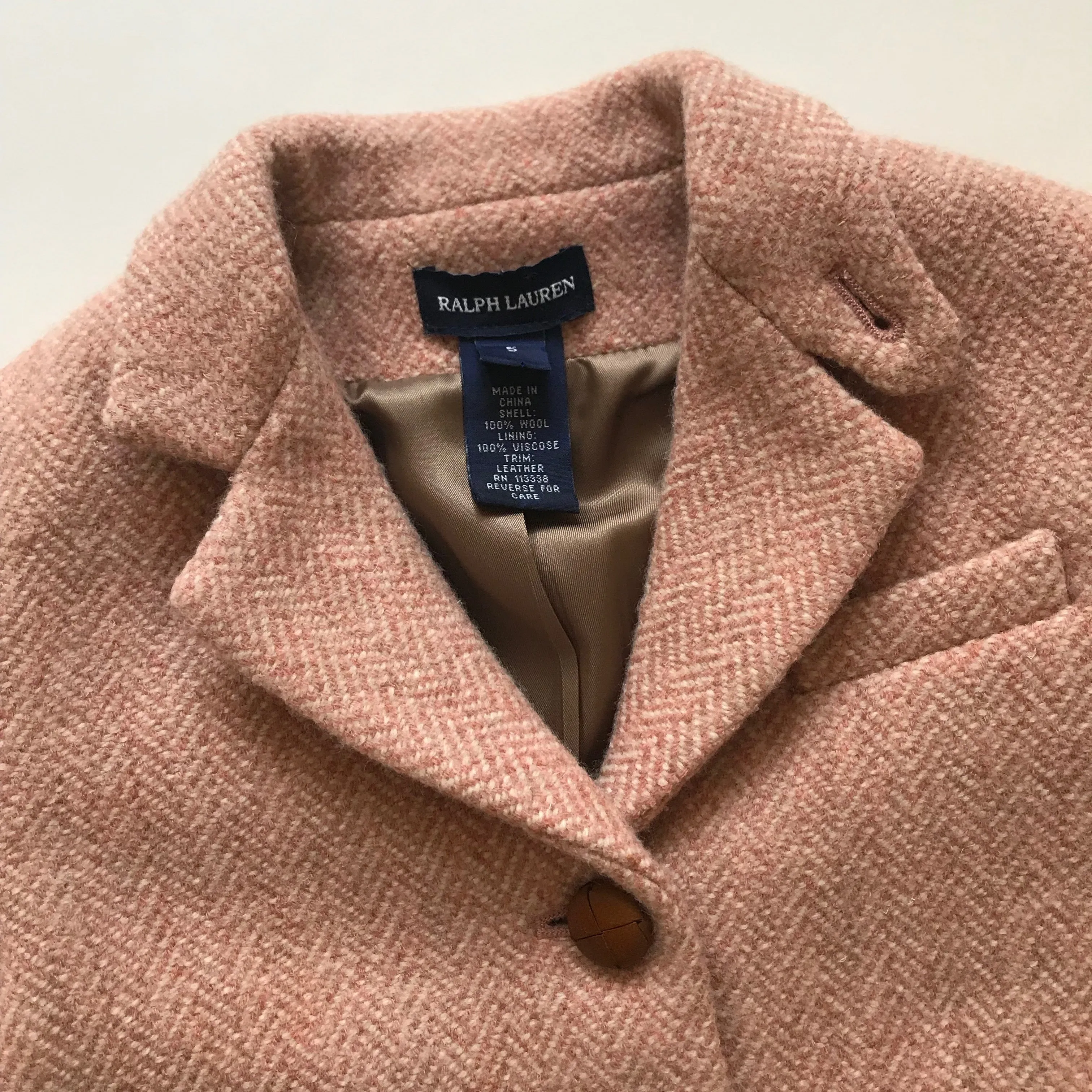 Ralph Lauren Pink Tweed Riding Style Jacket