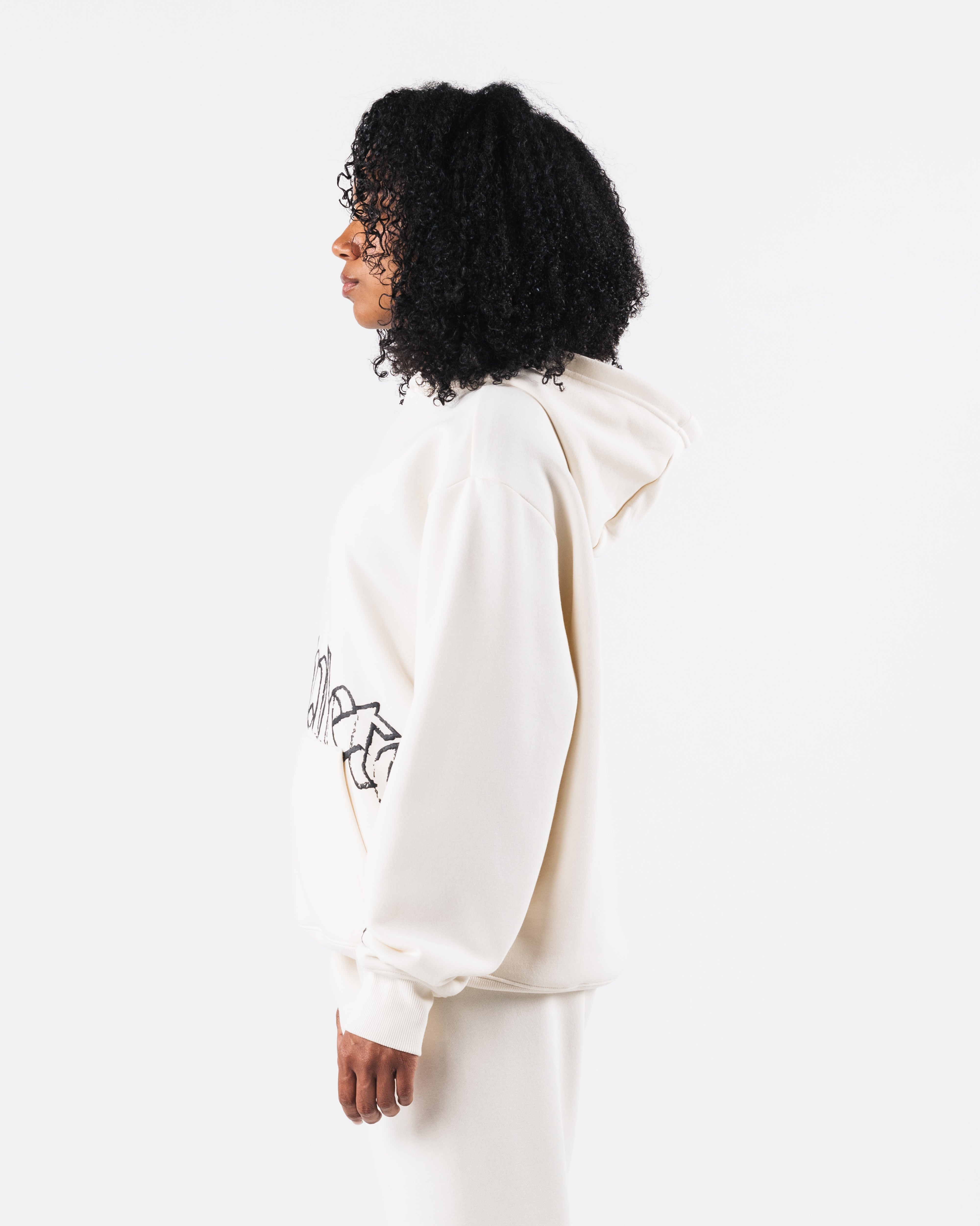 Script Hoodie - Ivory