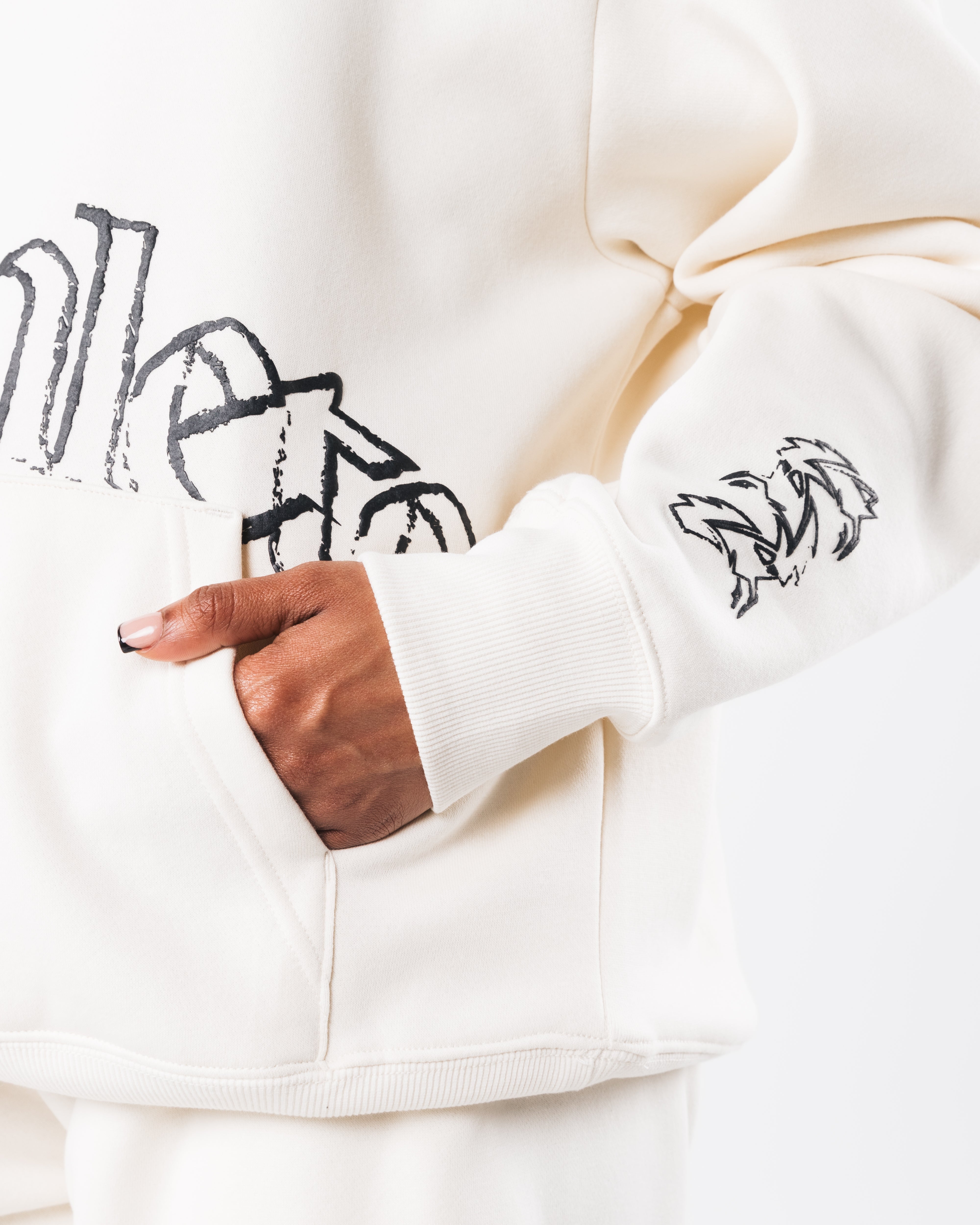 Script Hoodie - Ivory