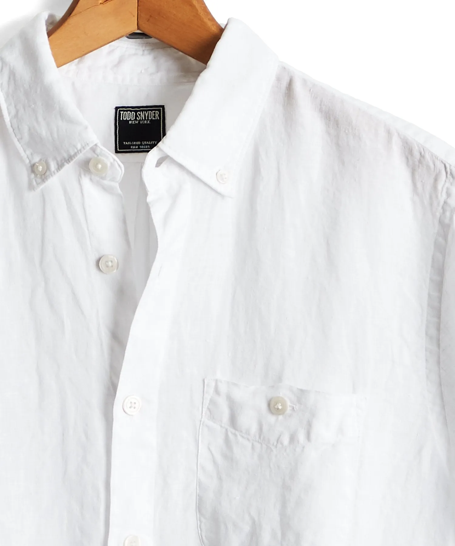 Short Sleeve Linen Button Down Shirt in White