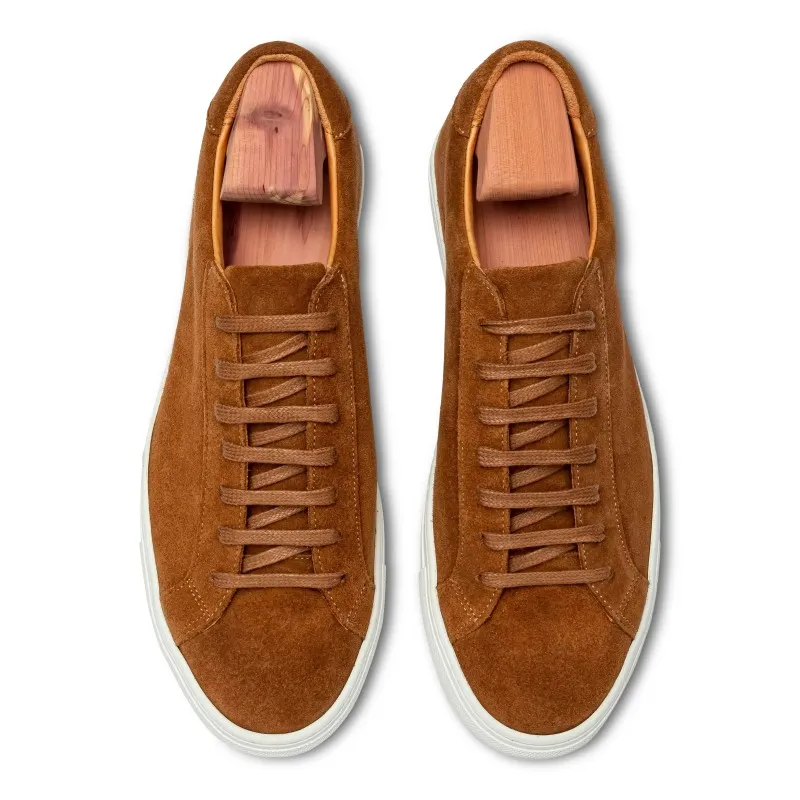 Skolyx Premium sneaker in medium brown suede