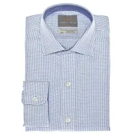 Small Boys Blue Dobby Solid Button Down Shirt