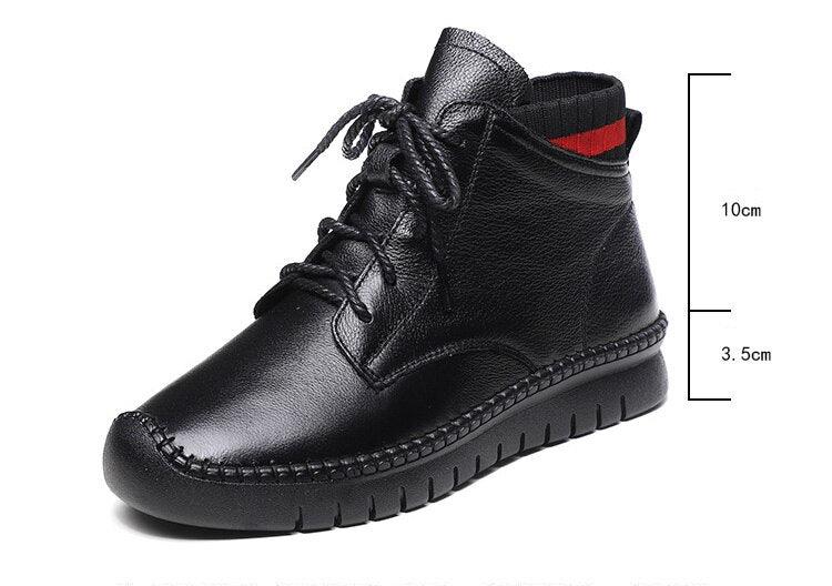 Stylish Leather Ankle Boots Sneakers - LZ256 Women's Casual Shoes