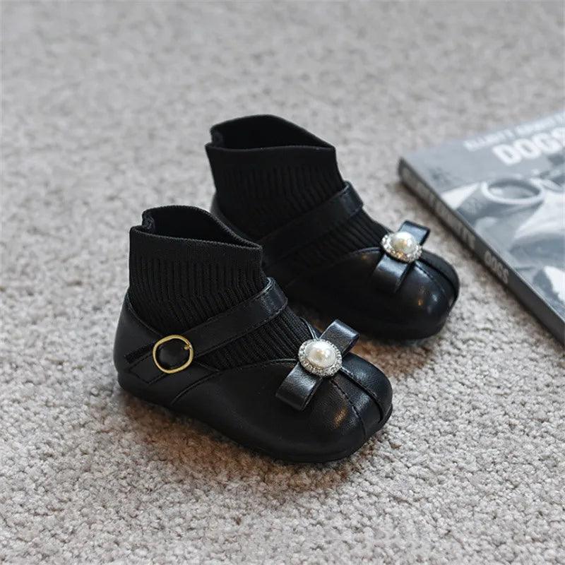 T21180 Toddler Casual Shoes - Leather Flat Ankle Boot