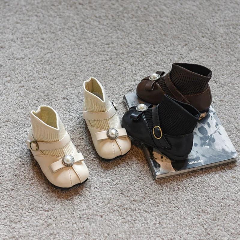 T21180 Toddler Casual Shoes - Leather Flat Ankle Boot