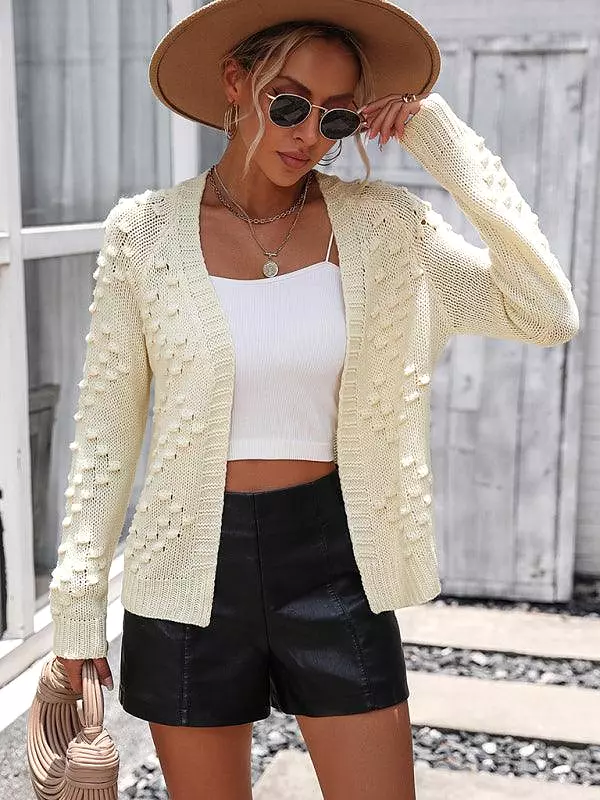 Three-Dimensional Pattern Cardigan Sweater