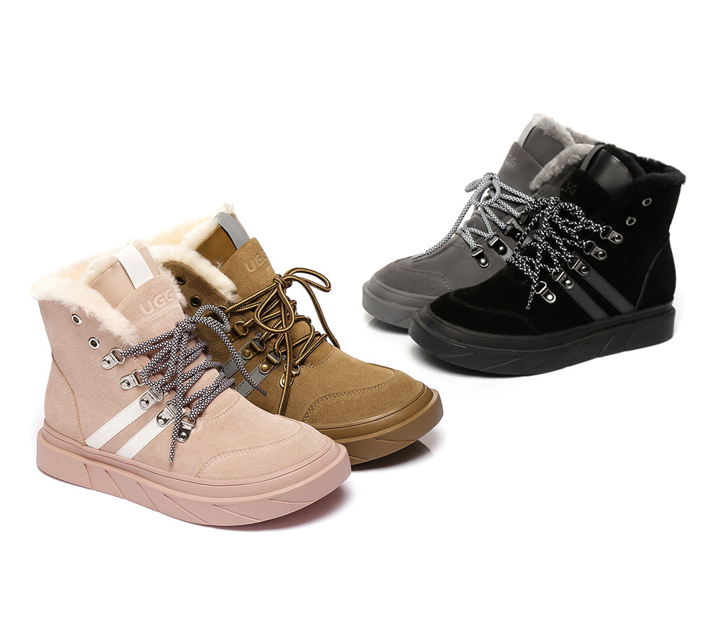 Urban UGG Lace Up Fashion Sneaker Women Boots Vicki