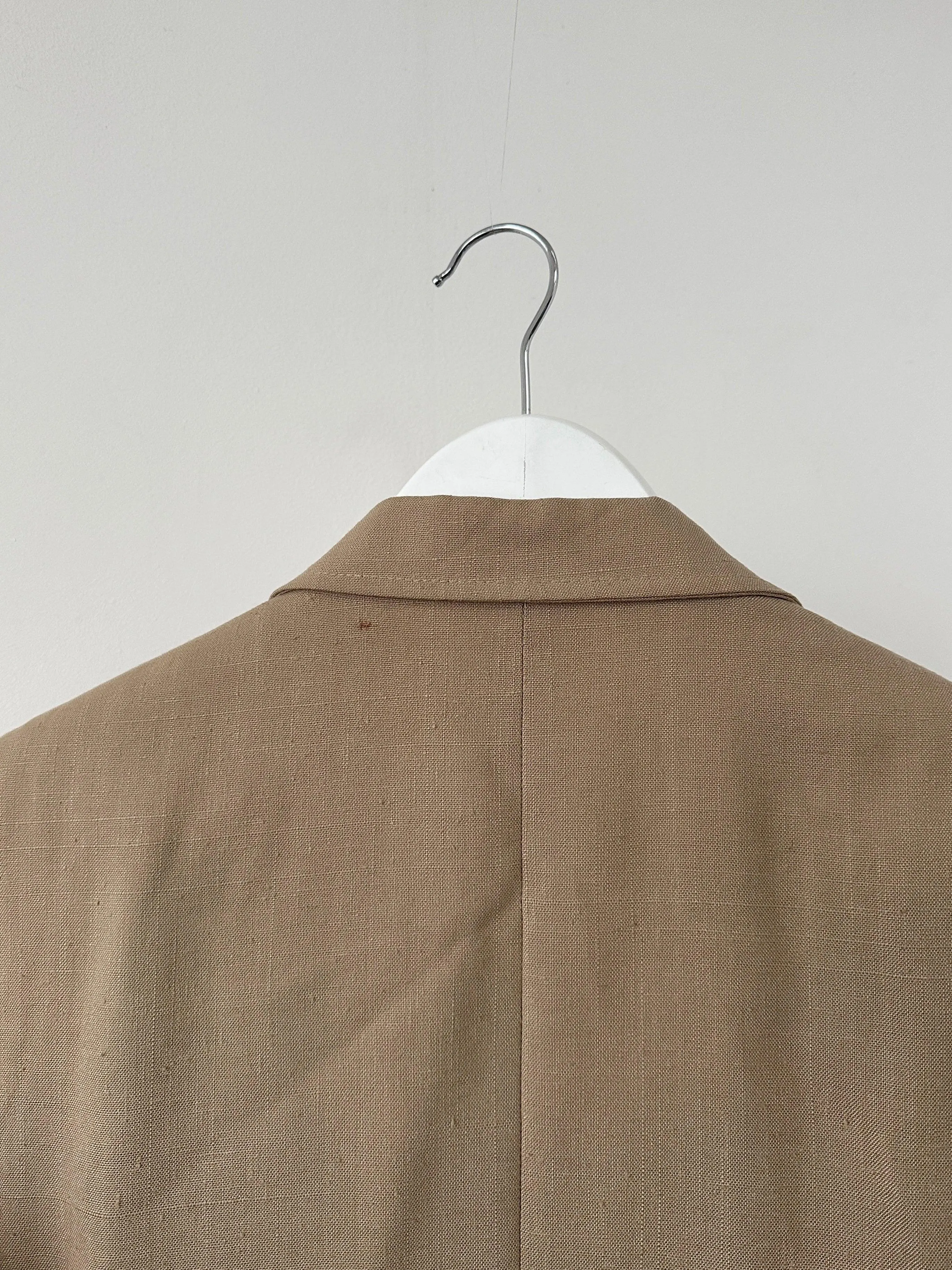 Vintage Linen Single Breasted Blazer - M