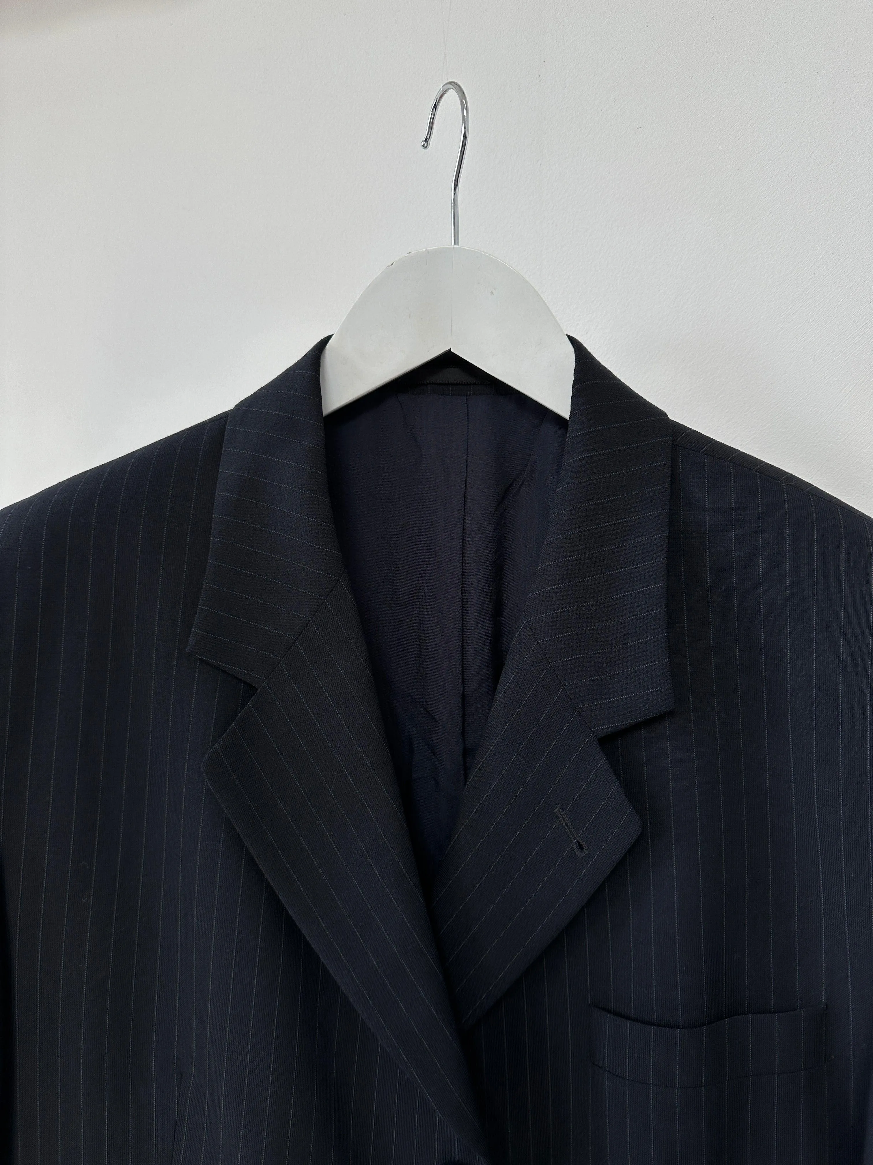 Vintage Pinstripe Wool Single Breasted Blazer - 44S/XL