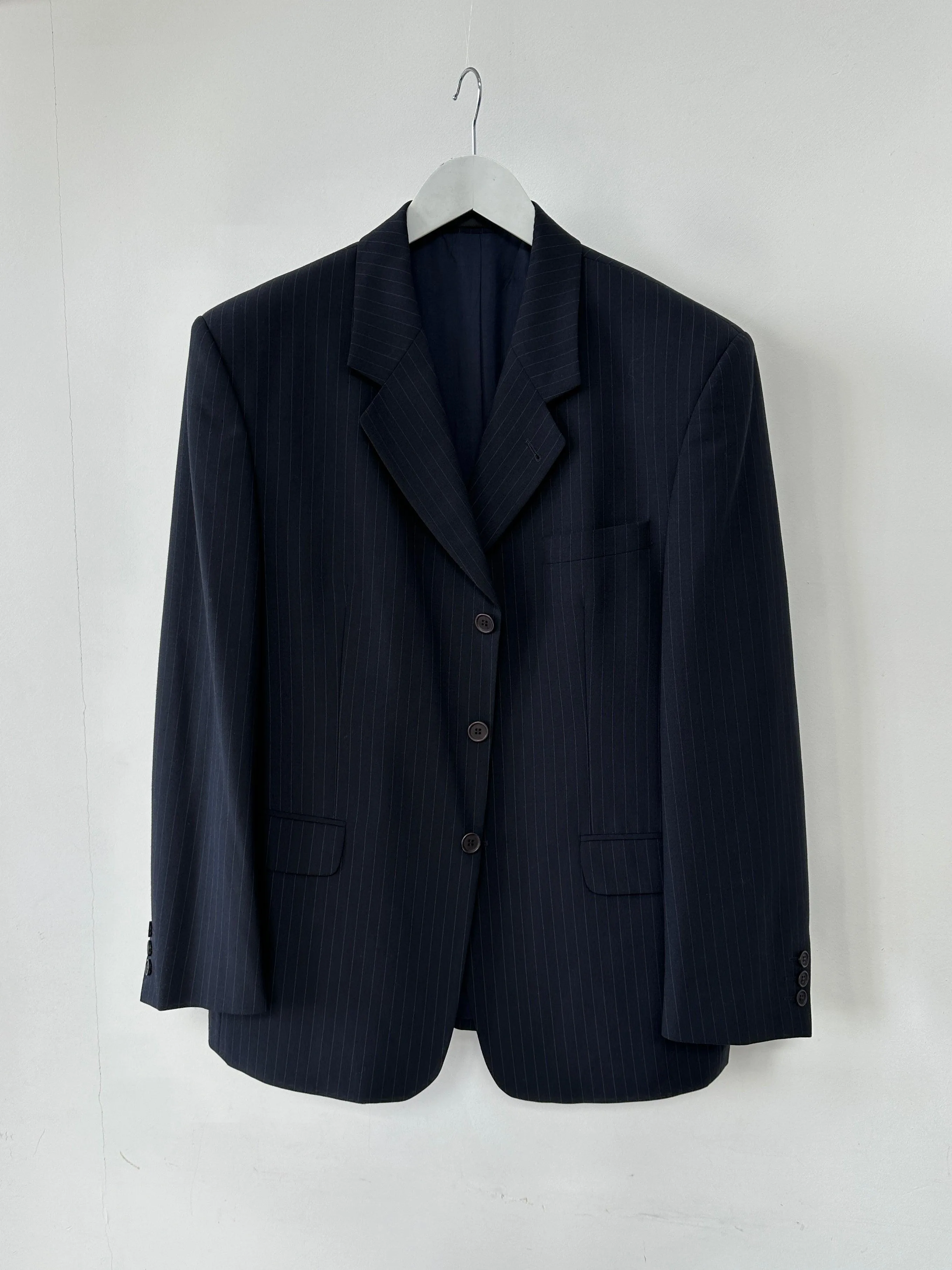 Vintage Pinstripe Wool Single Breasted Blazer - 44S/XL